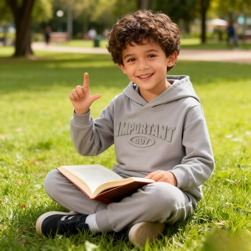 Image of Boy Clothes Plant Camouflage Pants LA Letter Print Top Sweatsuit Fall Boys Outfits Set