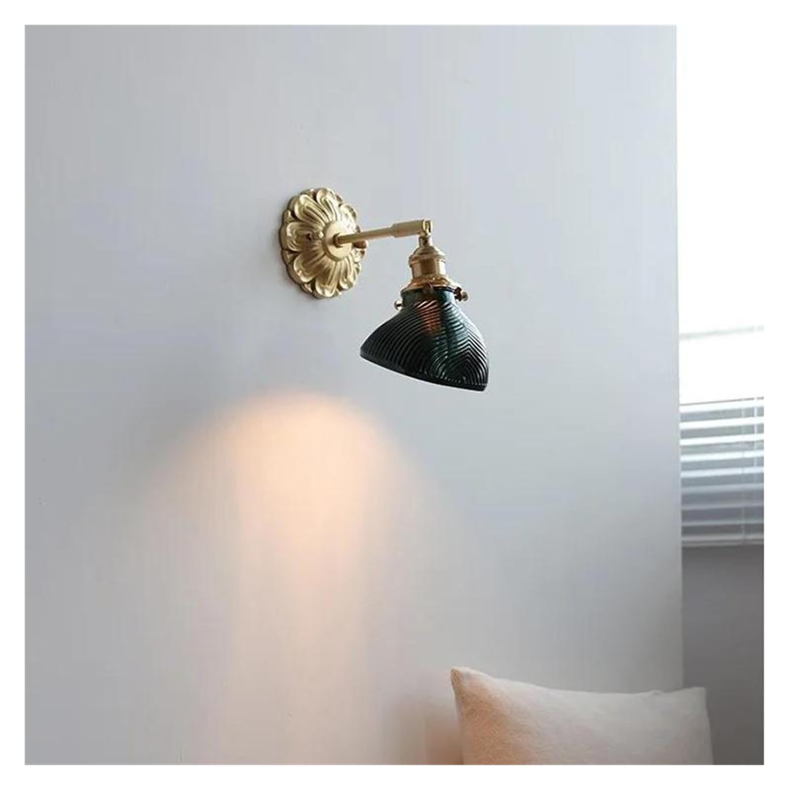 ZTCHSENZT Wall Sconces, Glass LED Wall Light Sconce Copper Arm Adjustable Bedroom Living Room Stair Beside Lamp Applique Murale Wandlamp,D