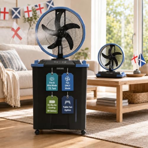 Olsen & Smith 16in Portable Cordless Misting Fan Rechargeable