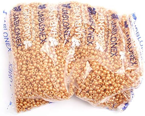 Czech Glass Seed Bead/Pony Bead 6/0 Metallic Gold - 500g Bulk Bag by Preciosa (Jablonex)