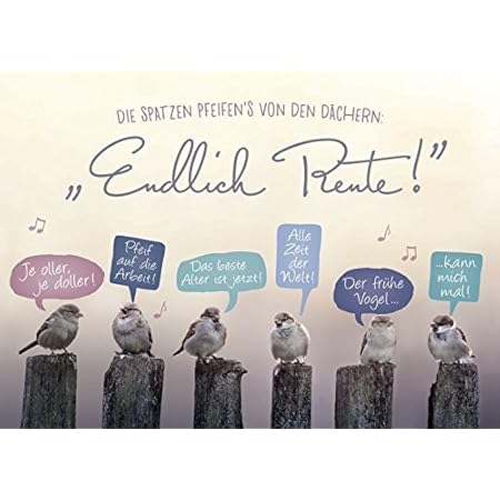 Große Grüße A5 Umschlagkarte- Endlich Rente Ruhestand : Amazon.de: Bürobedarf & Schreibwaren