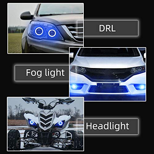 Grandviewtm 2X 80Mm Cob 63Smd Angel Eyes Halo Ring Lamp Light Bulb Fog Light Headlight Car Warning Lamps-Blue #TOP6