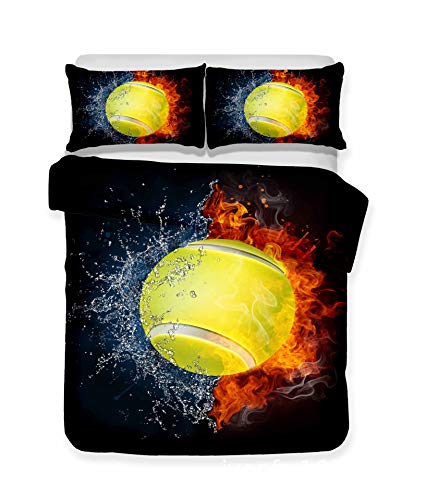 Pterygoid Collection Parure de lit avec housse de couette et taies d'oreiller - Tennis - 135 x 200 cm - Pour lit de 90 cm Cover
