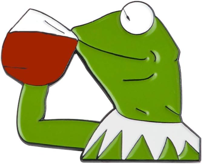 Naviglio Kermit The Frog Sipping Tea Meme Enamel Lapel Pin