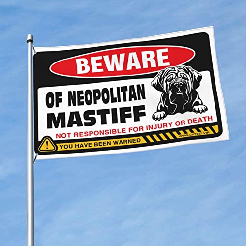 Drapeaux pour les gars Beware Of Neopolitan Mastiff grand format 152x244 cm pour cave