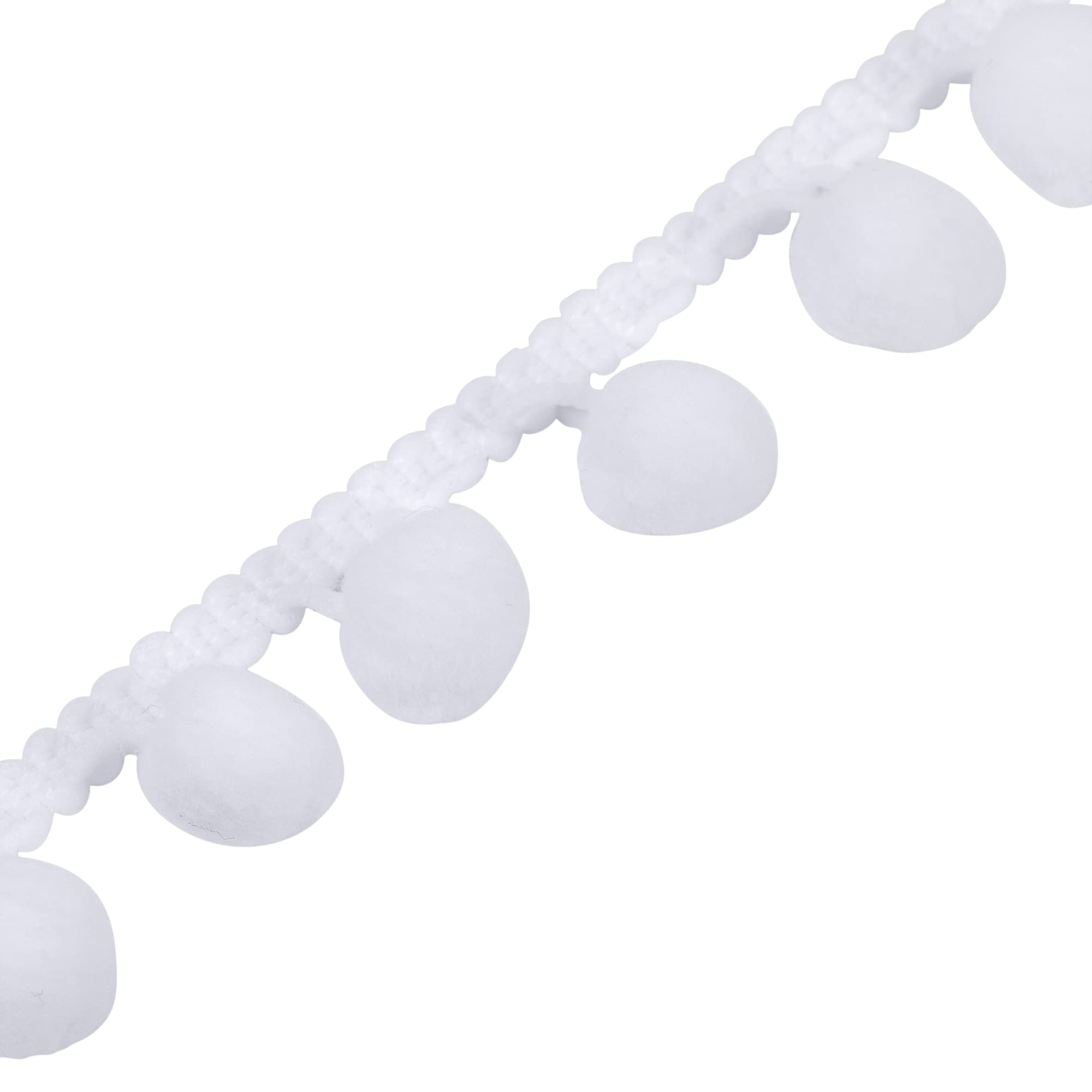 Small Pom Poms for Crafting & Kids Supplies: Mini Pom Poms 1.5cm Diameter, Craft Pom Poms, Pom Pom Garland, Pom Pom Trim, Pompoms, Pom Poms Craft - Versatile, Colourful DIY & Décor Set (White,5m)