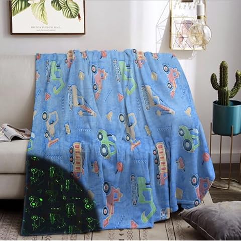 HSGLGNA Glow in the Dark Dinosaur Blanket Cover