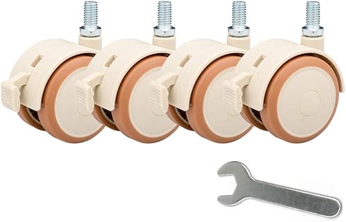 Miniatura 3 de Juego de 4 ruedas giratorias de goma para cuna infantil, ruedas de muebles de 2 pulgadas, accesorios para ruedas de cuna, capacidad de 264.6 lbs,