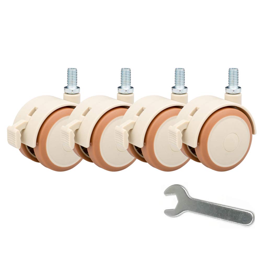 Lot de 4 roulettes pivotantes en Caoutchouc pour Berceau d'enfant, Roue de Meuble de 2 Pouces, Accessoires de Roue de Berceau pour bébé, capacité 120 kg, Double Roue, silencieuse, pour Table