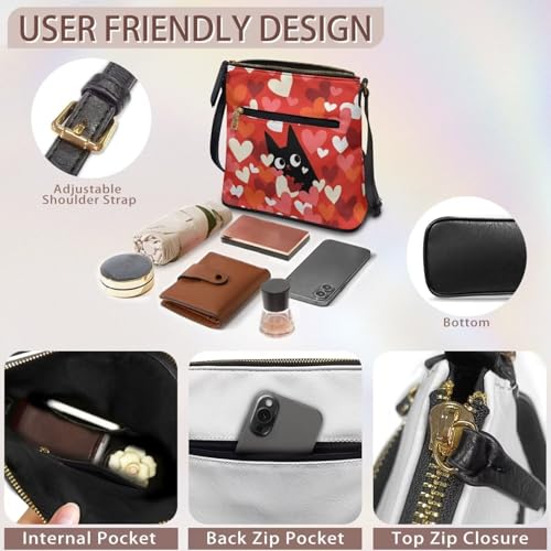 Image of Leather Purses for Women, Leather Hobo Bags for Women Travel Sling Purse Triple Zippered Pockets Shoulder Bag
