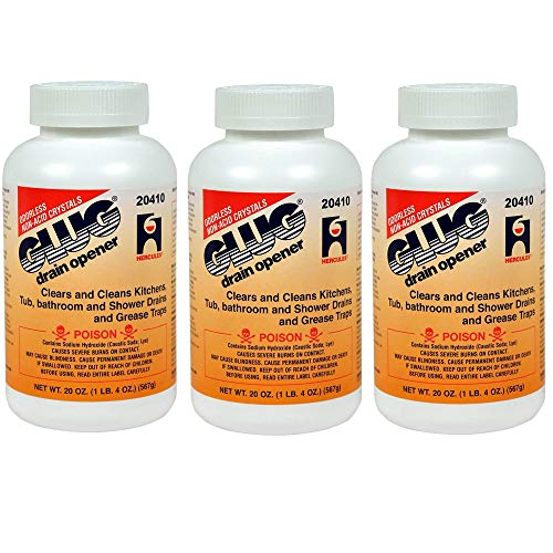 Oatey 20410 Hercules Glug Crystals Drain Opener 20 oz (Pack of 3)