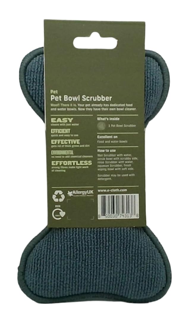 e-cloth 70608 Pet Bowl Scrubber, Polyester/Polyamide/Polyester/Polyurethane/Sponge