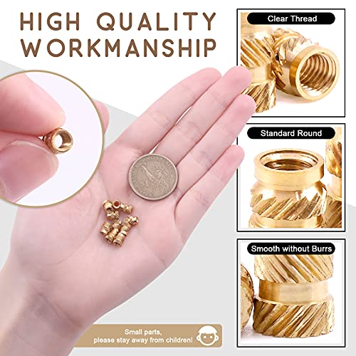 Wokape 60Pcs M3X6X5Mm Brass Nuts Embedment Nut Thread Brass Knurled Nuts Threaded Heat Set Insert Nuts Hydraulic Welded Joint Injection Molding For 3D Printing Injection Molding #TOP2