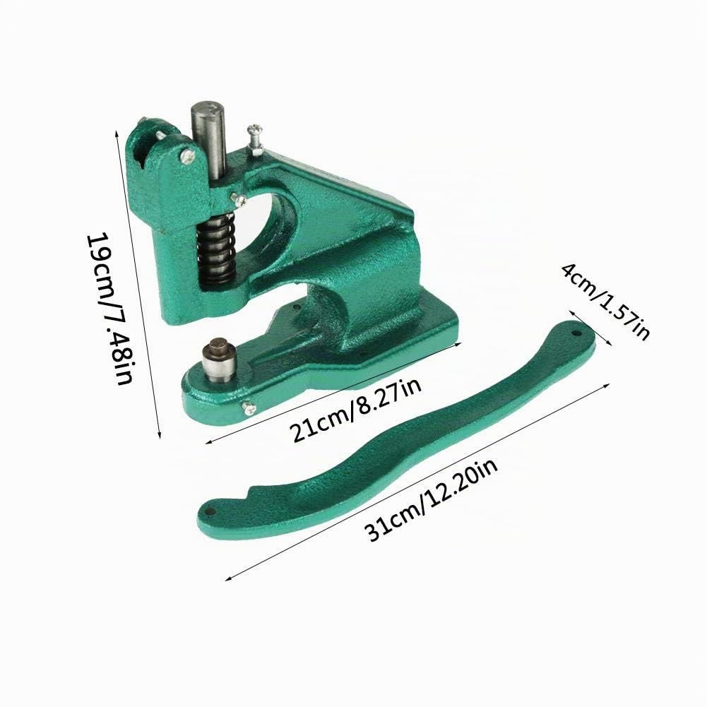 EBTOOLS Presse à œillets, pince à œillets, machine à œillets, machine à œillets, presse-bouton pression avec 3 morts et 1 500 œillets