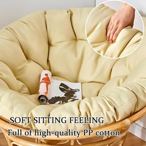 Cojín suelo ovalado grande de 150x110 cm en café oscuro lavable para silla 7