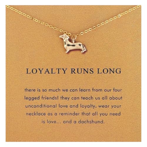 Mikovivi Dachshund Pendant Necklace for Women Gold Dainty Dog Clavicle Chain Gift Inspirational Jewelry Remembrance Accessories for Weiner Dog Fans & Friends
