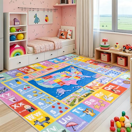 Tapete educativo antideslizante suave 7x9 pies miniatura 3