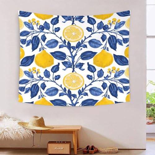 Tapisserie murale 3D arbre de citron VZOMANLEX, decoration tissu salon chambre 150x200