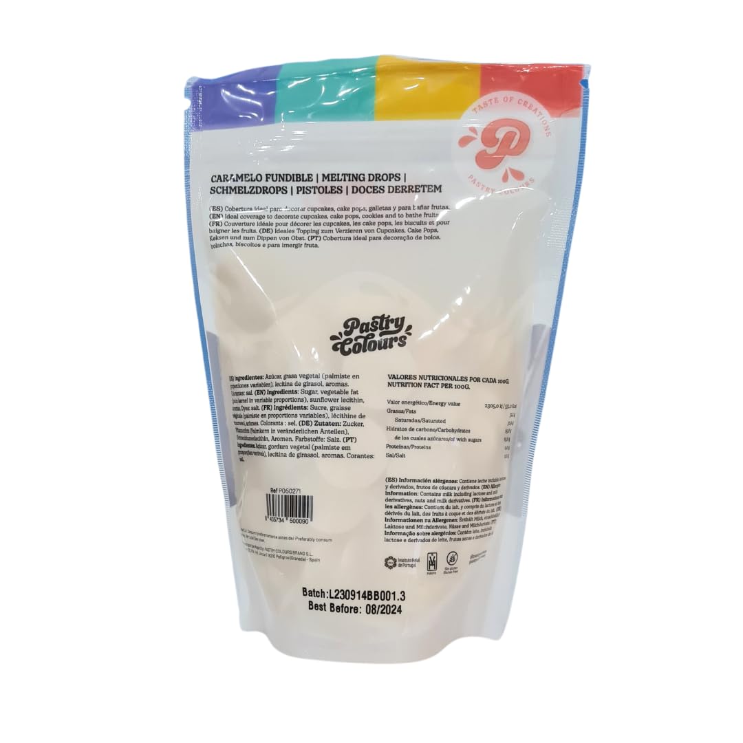 PASTRY COLOURS - Melts Blanco Brillante - Melts de Colores - Chocolate para Fundir - Cobertura para Pasteles - Bolsa de 250g (Blanco brillante)