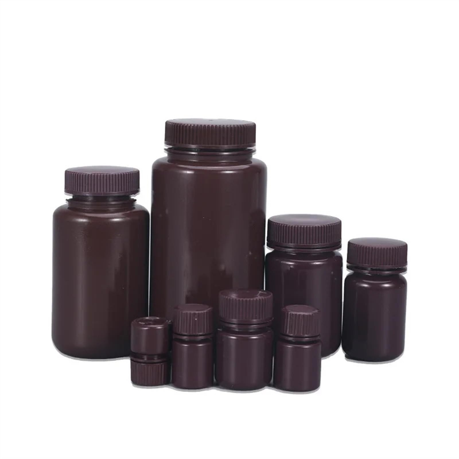 Butelka na odczynniki, Laboratoryjna brązowa plastikowa butelka na odczynniki, osłona przed światłem, 5-1000 ml, różne rozmiary(5ML-4pcs)
