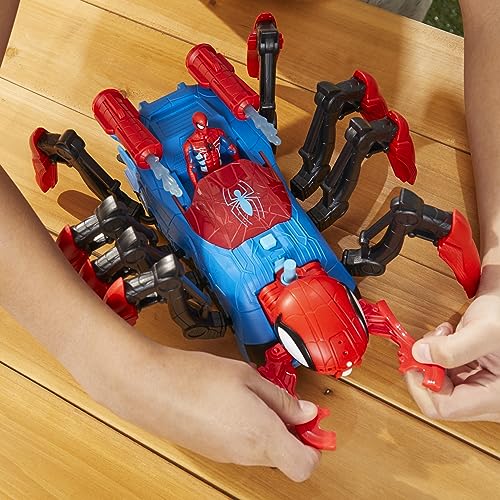Spider-Man Marvel Araignée de Combat, Jouets de Super-héros pour Enfants, Lance de l'eau et des Toiles, Voiture Jouet, dès 4 Ans