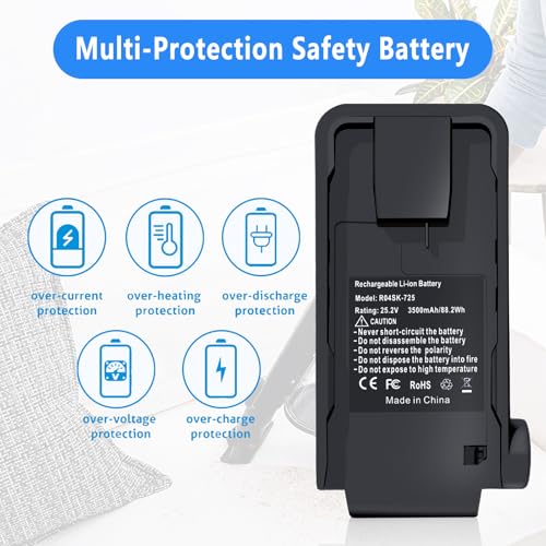 Image of 3500mAh Replacement for XBATR725 Shark Battery，Compaitble with Shark IZ662H,IZ682H,IZ683H,IZ661HC,IZ662HC,IZ631H Vacuun Cleaners 25.2V Shark XBATR725 Replacement Battery