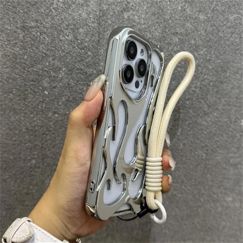 中空放熱3D炎電話ケース iPhone 17 16 Pro Max 15 14 13 12 11 Pro Max Plus ファッション付き