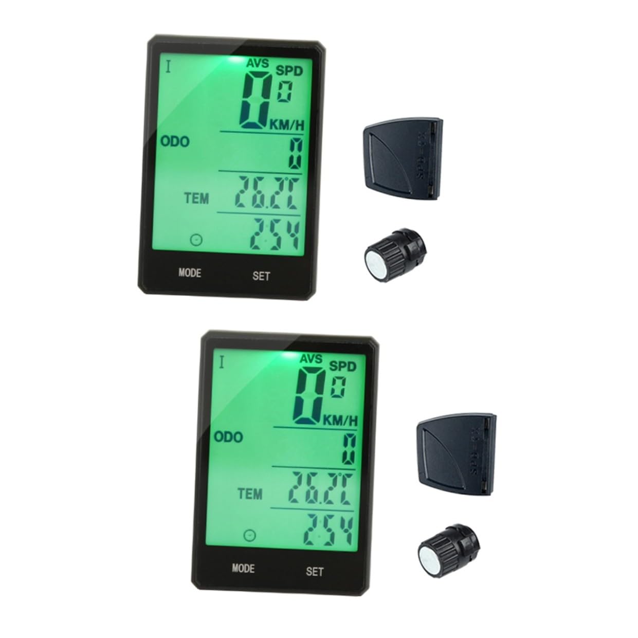 SUPVOX Ciclocomputer Cablato Tachimetro Per Bicicletta 2 Pz Computer Da Bicicletta Tachimetro Retroilluminato Tachimetro Cablato Per Bici Black