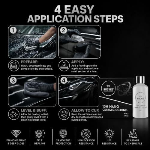 Revestimiento cerámico 10H Magic Shield con autocuración para dos coches 7