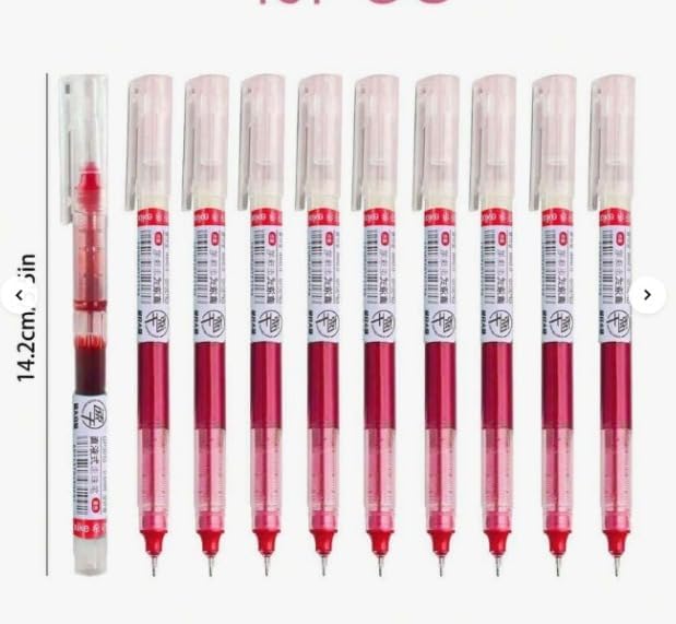 Image of Red Gel Pens Set of 12, 0.5mm Fine Point Pens, Smooth Writing Quick Dry Liquid Ink, No Smudge Retractable Gel Pens for Office, School Supplies, Journaling, Note Taking, Exams