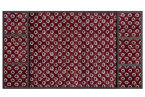 Image of Stylista Refridgerator top Cover Suitable for Samsung RR21C2F25HS /HL, 189 Liter Fridge, Dimension (WXD) 71x109 CM, Symmetric Pattern Red