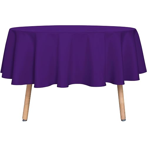 sancua Round Tablecloth, 80 Inch, Purple