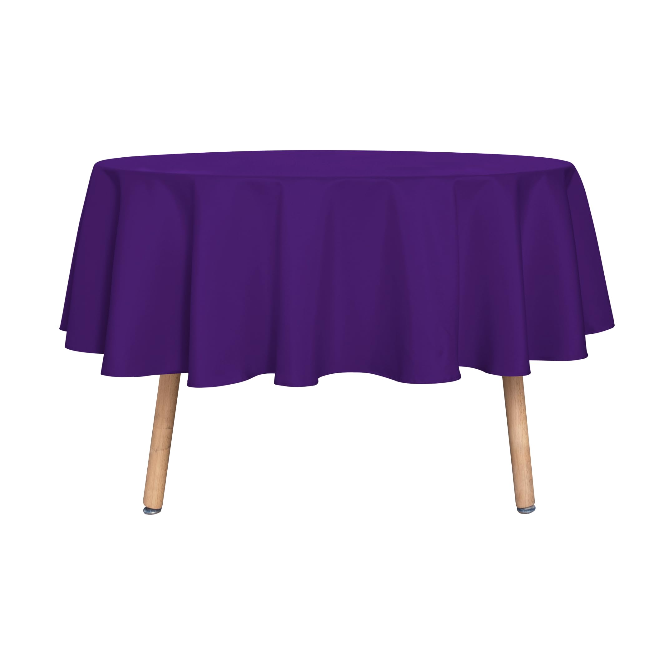 sancua Round Tablecloth, 80 Inch, Purple | Water Resistant Spill Proof, Washable Polyester Cloth, Decorative Fabric Cover, For Dining, Buffet Parties and Camping