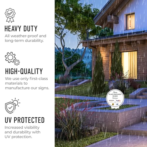 Image of Package Delivery Sign, Please Leave Packages Here Sign, FedEx, Amazon, UPS, USPS, 9x17 Inches Round Shape, Aluminum Composite Made in USA by Sigo Signs