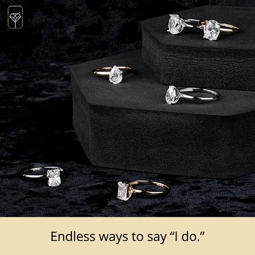 MAX + STONE 1.7 Carat Pear Cubic Zirconia Solitaire Engagement Ring for Women | 14k Gold Engagement Ring | Simulated Diamond Ring | Yellow Gold CZ Engagement Ring4