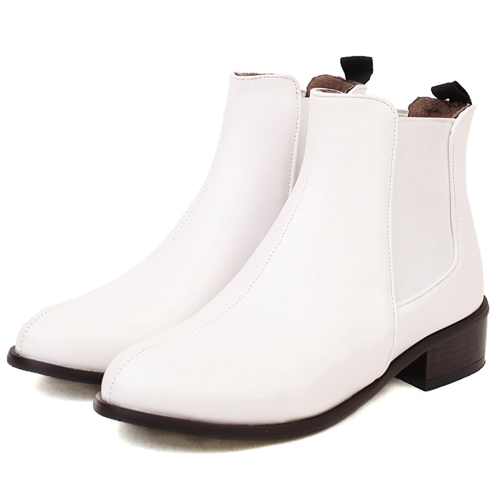 Botines Chelsea para mujer con tacón bajo grueso y puntera redonda para otoño/invierno