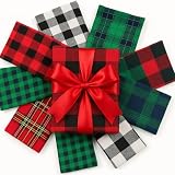 JClorix Stoffgeschenkpapier Weihnachten 8er Set, Wiederverwendbare Geschenkverpackung, Nachhaltige Geschenktücher Weihnachtsstoff, Umweltfreundliche Alternative zu Geschenkpapier (40 * 50cm)