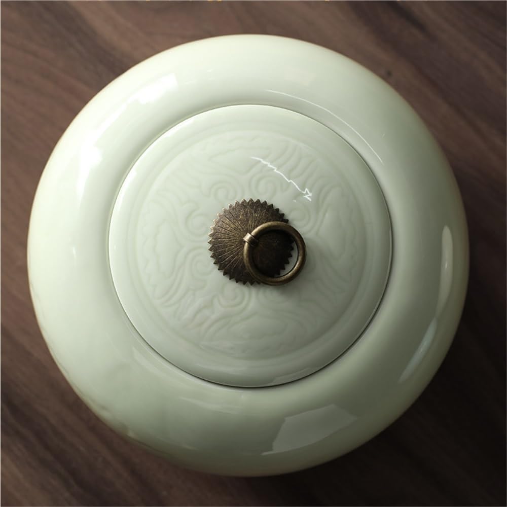 Ceramiczny pojemnik na herbatę, słoik do przechowywania herbaty z pokrywką, szczelny słoik, kreatywny, prosty, duża pojemność, szczelny słoik, chiński zestaw do herbaty, pojedynczy słoik, pojemnik n