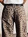 Flamingals Barrel Leg Mid Waist Leopard Stitch Detail Crop Pants for Women Without Belt Leopard S