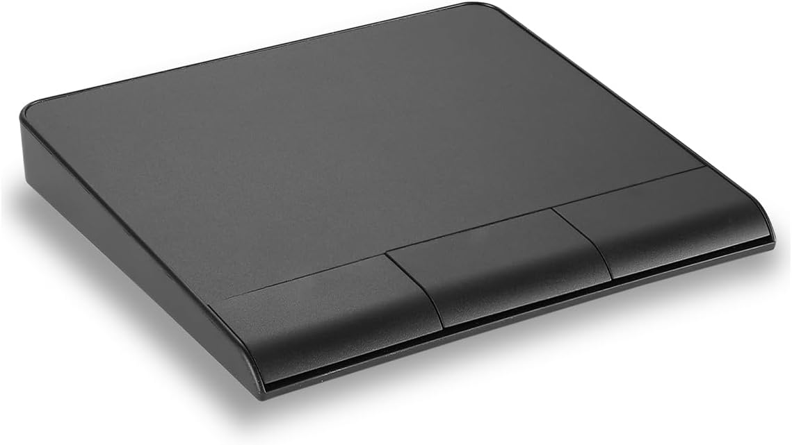 Perixx PERIPAD-706 Wireless Slim Touchpad, Multi-Device Connectivity with Bluetooth or 2.4G RF, Rechargeable via USB-C, Large Format 13.5 x 11.6 x 1.4 cm, Black
