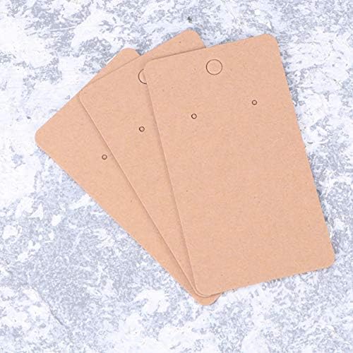 Milisten 100pcs Kraft Paper Earring Cards Earring Card Holder Ear Studs Necklace Display Cards Blank Kraft Paper Tags for Store