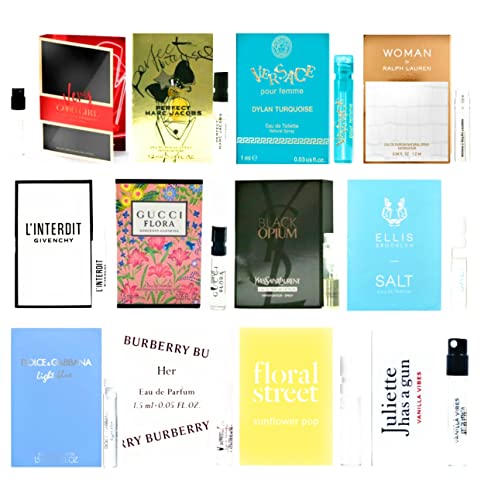 Floral Perfume Sampler Lot x 12 Sample Vials - High End Fragrance Samples for Women