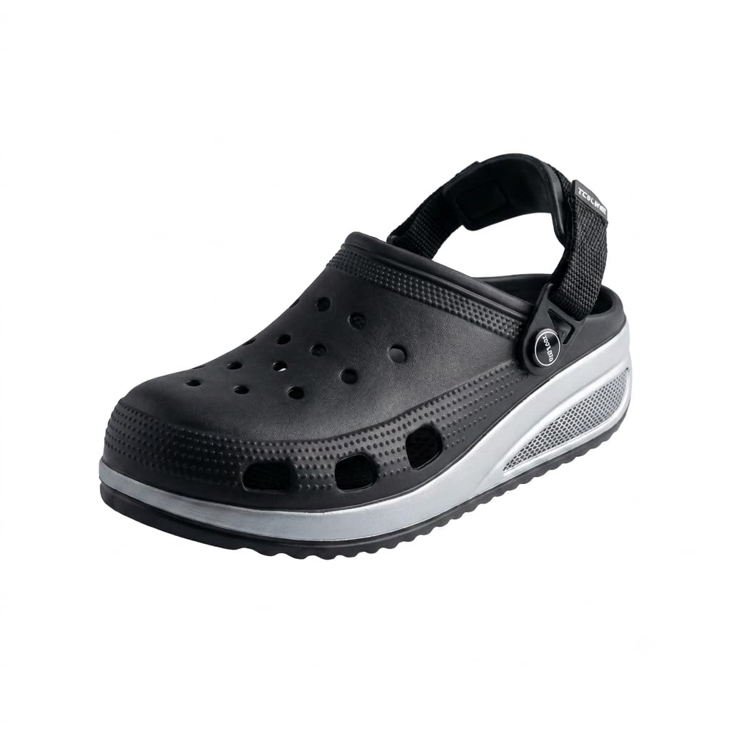 ovee Black Clog Sandals with Adjustable Strap and Rocker Sole-picture-18