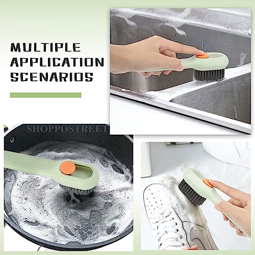 Image of ALOUD CREATIONS Plastic Soap Dispensing Cleaning Brush With Handle | Scrubbing Reusable Washing Shoe Brush For Shoes Clothes Cleaning | Pack Of 1