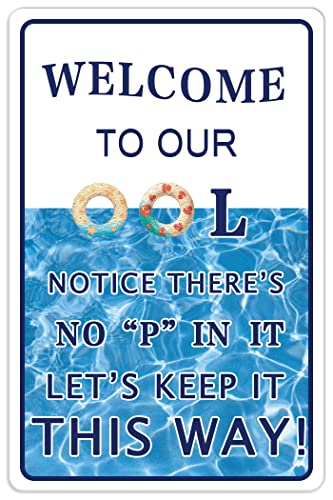 Lustiges Poolschild AquaClean Metall 20,3 x 30,5 cm