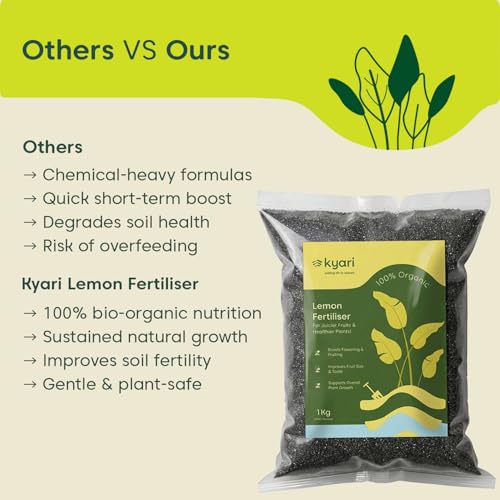 Image of Kyari Lemon Fertilizer for Lemon & Citrus Plants 1kg | Plant Food for Healthy Growth, Greener Leaves & Better Fruiting | Nutrient-Rich Fertilizer for Home Garden Plants