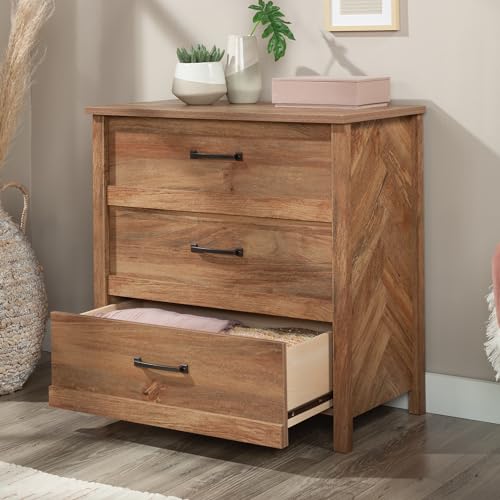 Image of Sauder Cannery Bridge 3-Drawer Bedroom Chest, Sindoori Mango Finish