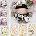 Clothes for 17cm Dolls Accessories Crochet 3 Piece Set Outfits for Doll(Black Sweater)