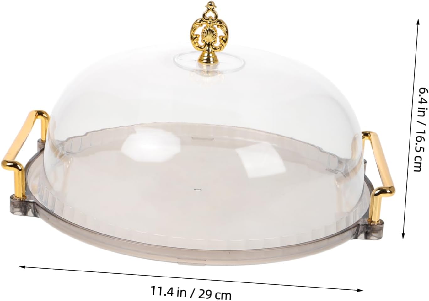 DECHOUS 1set Clear Cake Cover with Serving Tray Transparent Dessert Dome for Cakes Fruits Pastries Elegant Display for Parties Events Safe Plastic Serving