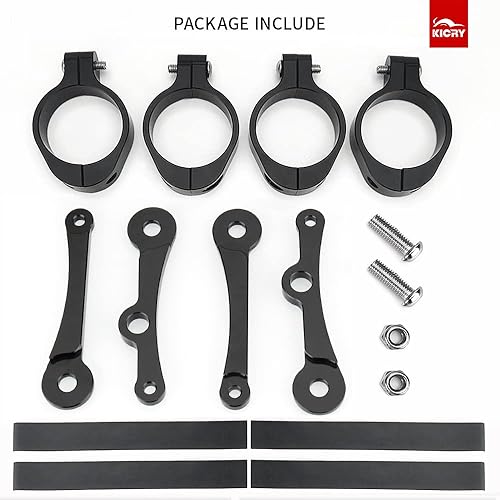 Miniatura 6 de KICRY Soporte Universal de Montaje de Faro de Motocicleta Negro 39-41mm Tubos de Horquilla Aluminio CNC Soporte de Faro Delantero Compatible con